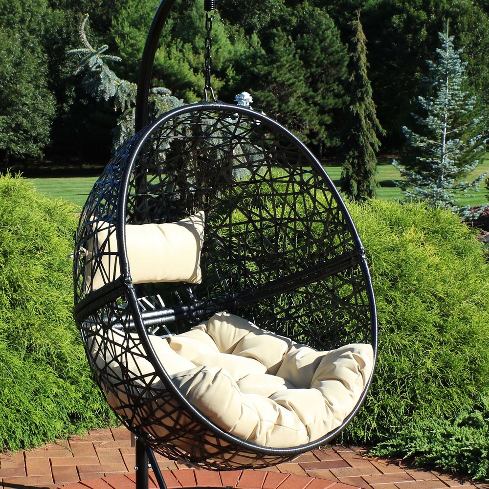Yellow Steel Outdoor Egg Chair - 38-inch