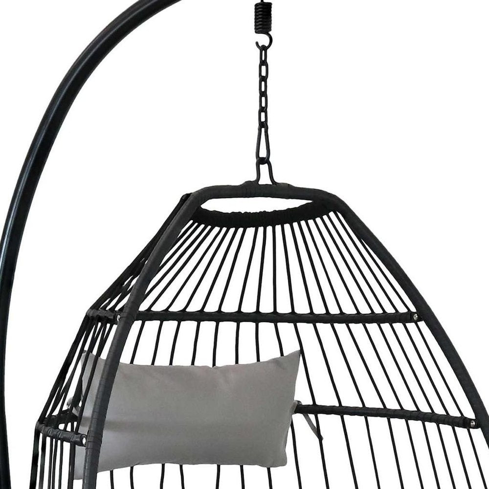 Gray Steel Outdoor Egg Chair - 46-inch