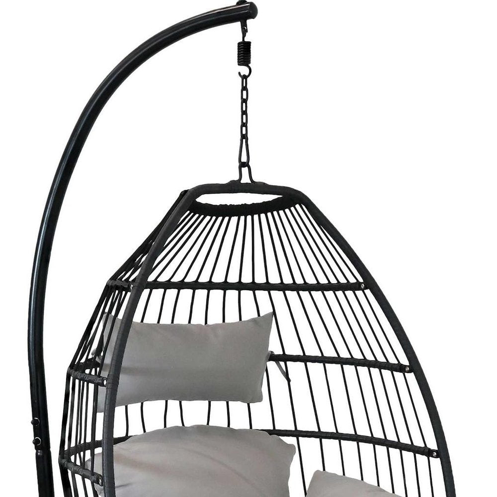 Gray Steel Outdoor Egg Chair - 46-inch