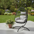 Gray Steel Outdoor Egg Chair - 46-inch