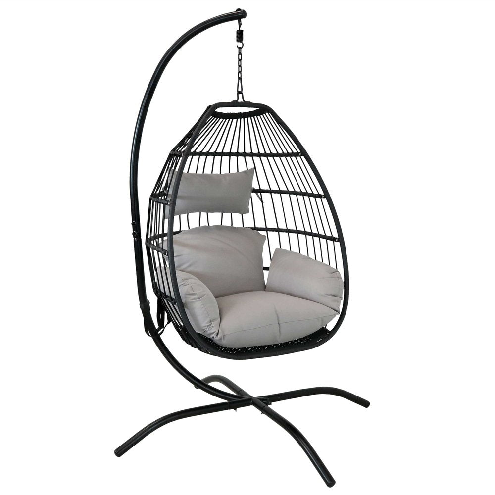 Gray Steel Outdoor Egg Chair - 46-inch