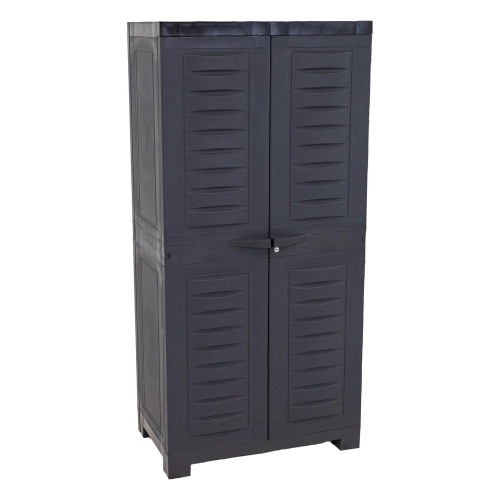 Charcoal Plastic Accent Cabinet with Two Doors - 24-inch
