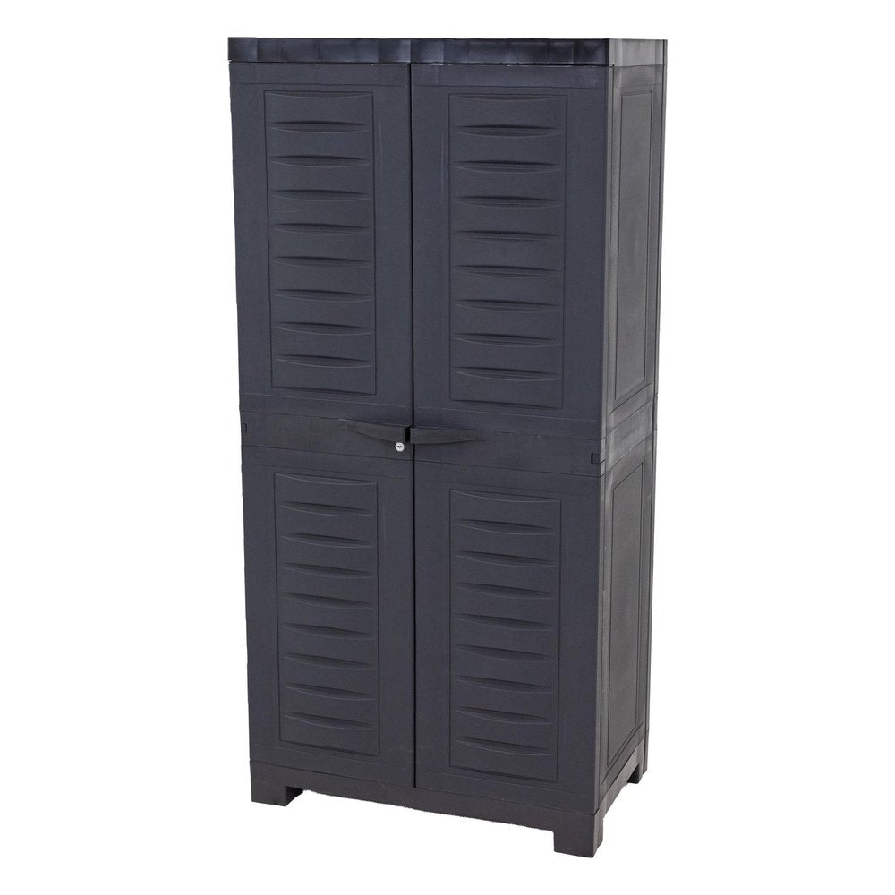 Charcoal Plastic Accent Cabinet with Two Doors - 24-inch