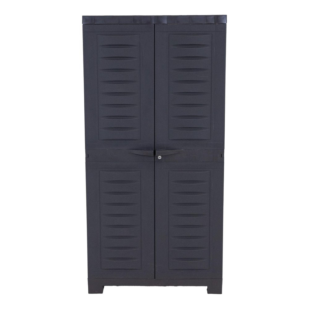 Charcoal Plastic Accent Cabinet with Two Doors - 24-inch