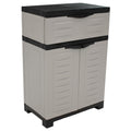 Gray Plastic Accent Cabinet with Two Doors and One Drawer - 24-inch
