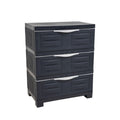Charcoal Heavy Duty Plastic Cabinet with Three Drawers - 23-inch