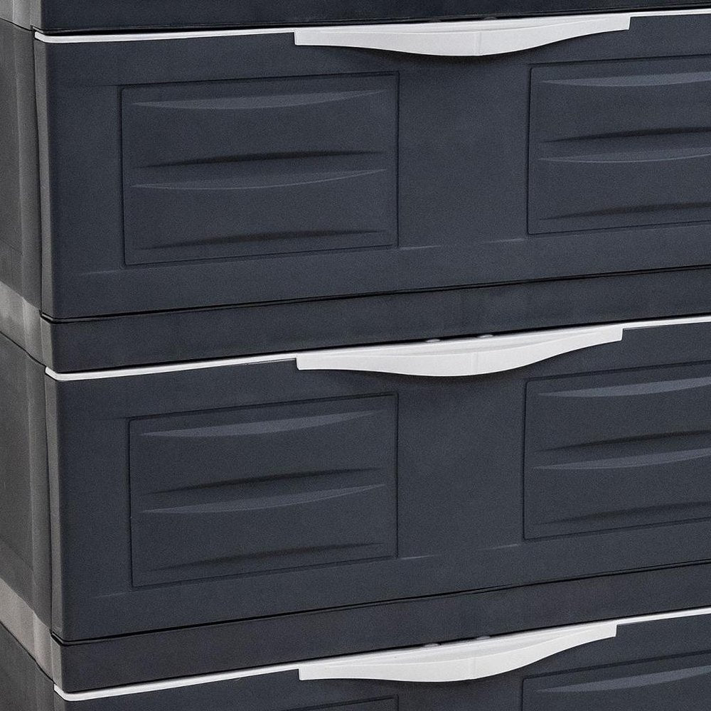 Charcoal Heavy Duty Plastic Cabinet with Three Drawers - 23-inch