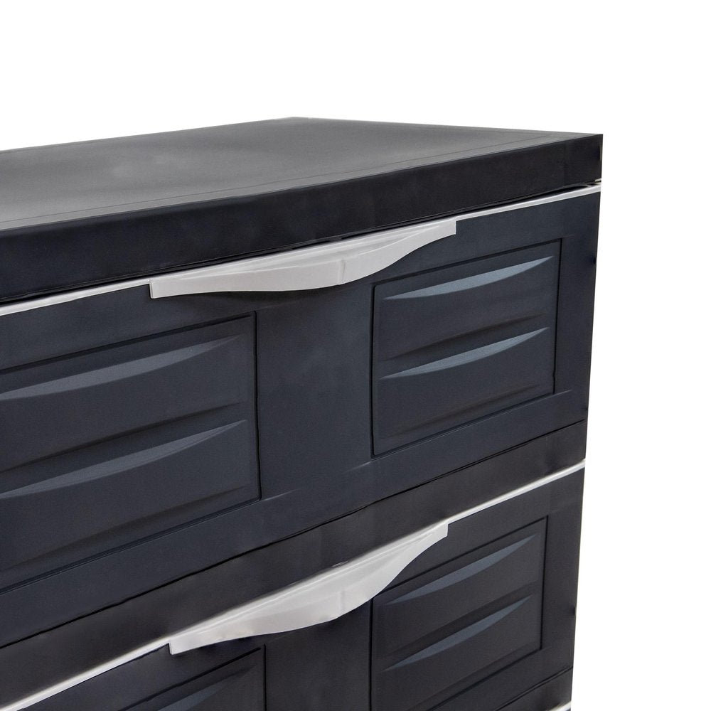 Charcoal Heavy Duty Plastic Cabinet with Three Drawers - 23-inch