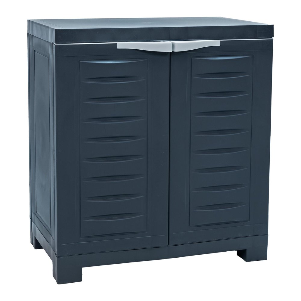 Charcoal Plastic Accent Cabinet with Two Doors - 23-inch