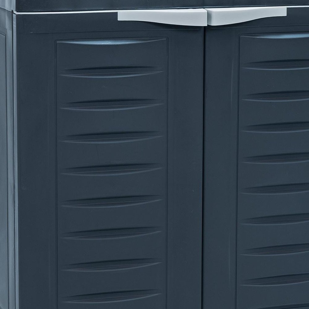 Charcoal Plastic Accent Cabinet with Two Doors - 23-inch