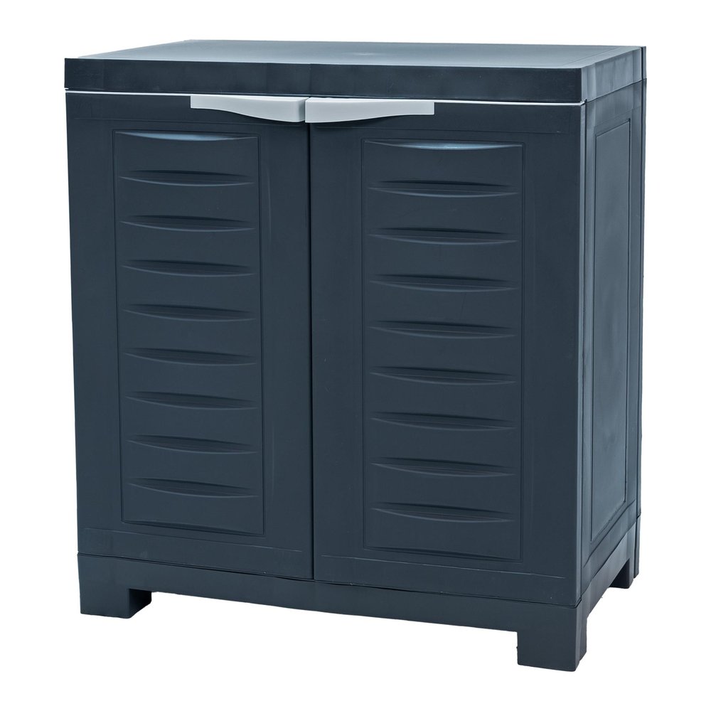 Charcoal Plastic Accent Cabinet with Two Doors - 23-inch