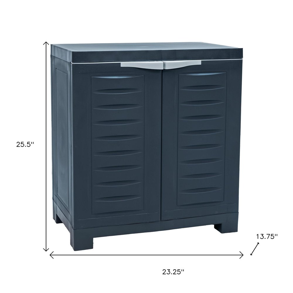Charcoal Plastic Accent Cabinet with Two Doors - 23-inch