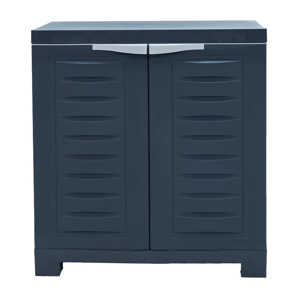 Charcoal Plastic Accent Cabinet with Two Doors - 23-inch