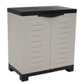Black and Gray Plastic Accent Cabinet with Two Doors - 23-inch