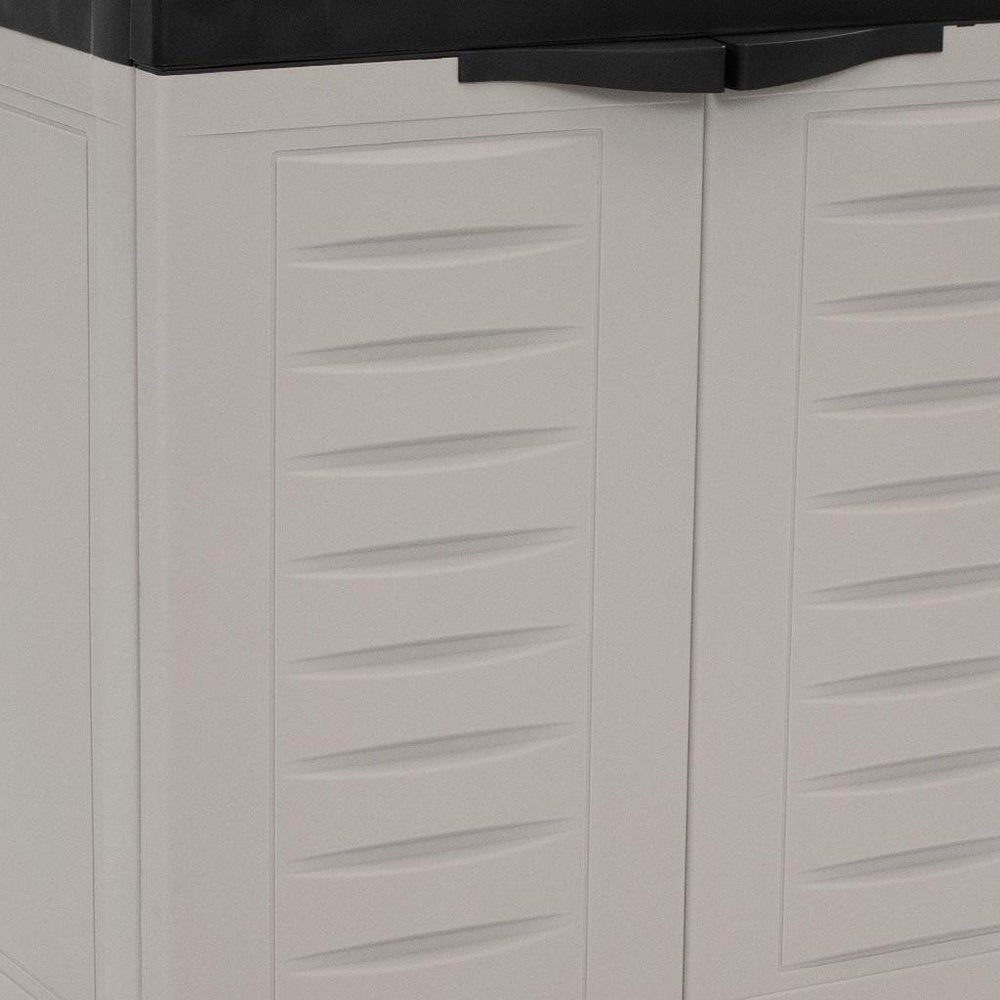 Black and Gray Plastic Accent Cabinet with Two Doors - 23-inch