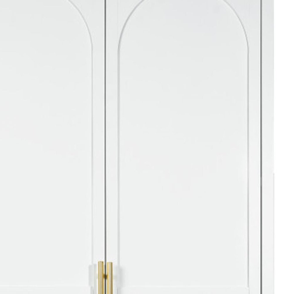 White Steel Pantry or Storage Closet with Arched Panel Doors - 71-inch