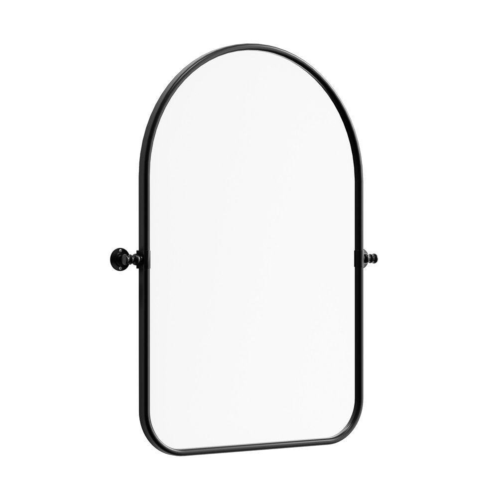 Black Metal Arch Framed Accent Mirror - 36-inch