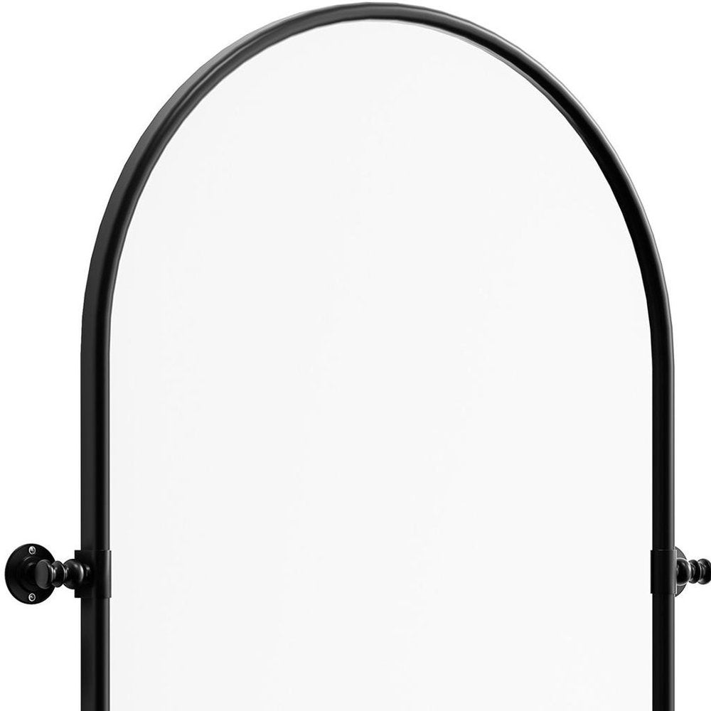 Black Metal Arch Framed Accent Mirror - 36-inch