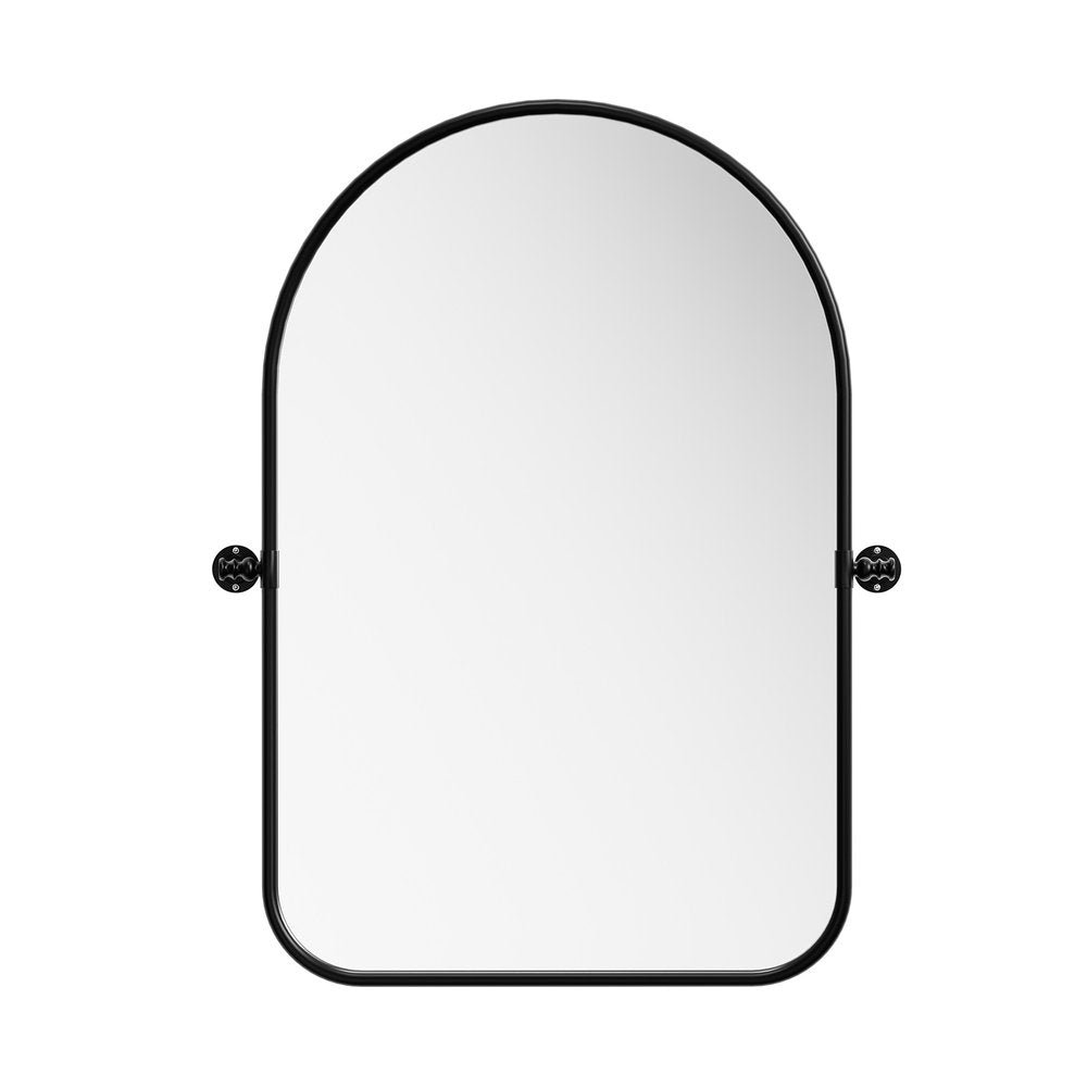 Black Metal Arch Framed Accent Mirror - 36-inch