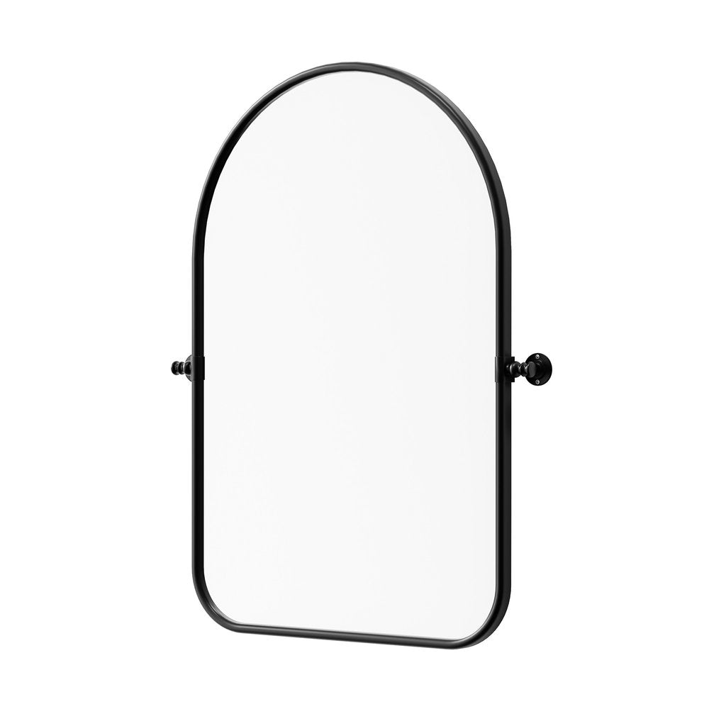 Black Metal Arch Framed Accent Mirror - 36-inch