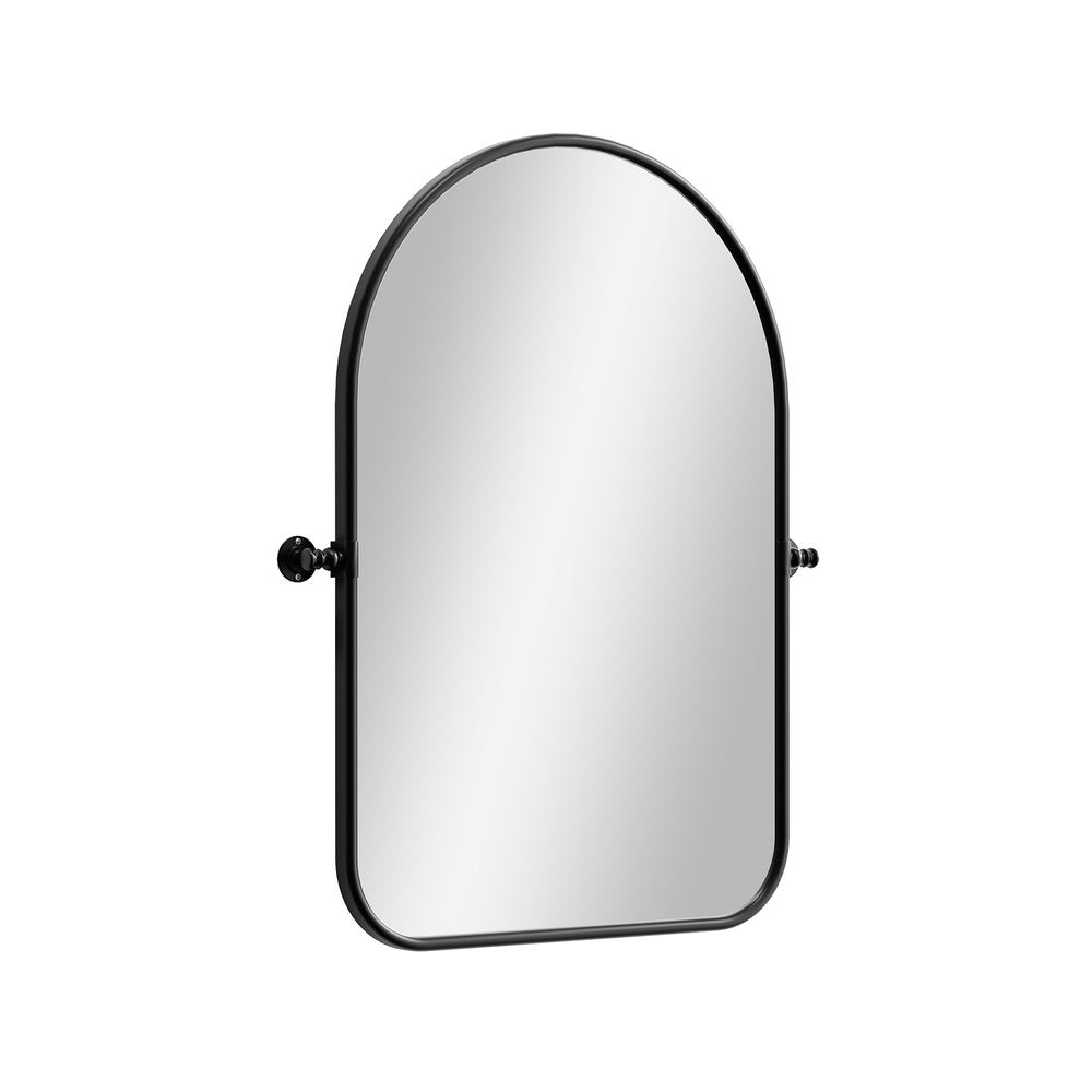Black Arch Metal Swivel Framed Accent Mirror - 32-inch