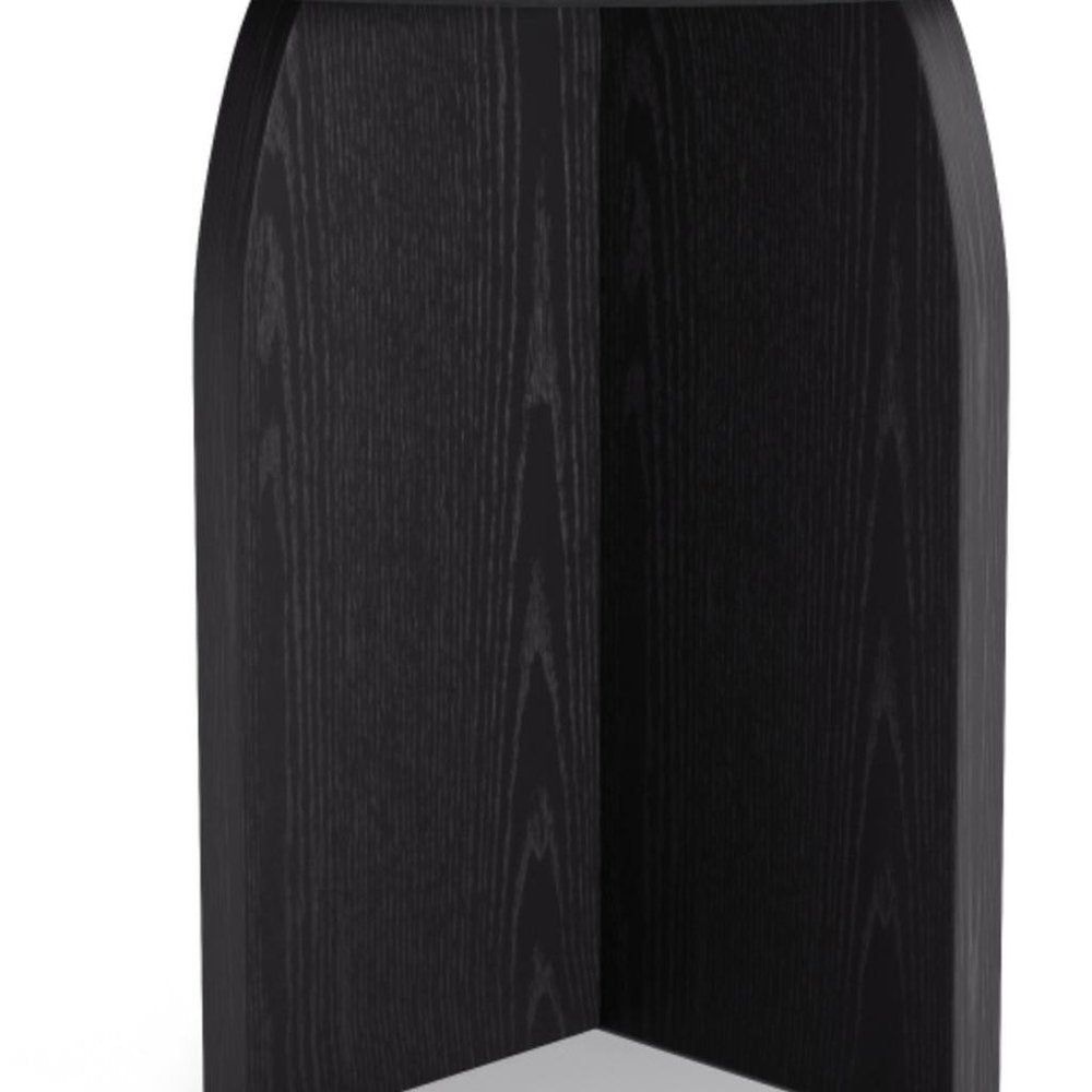 Black Wood Pedestal Base Round Top Dining Table - 42-inch