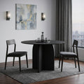 Black Wood Pedestal Base Round Top Dining Table - 42-inch