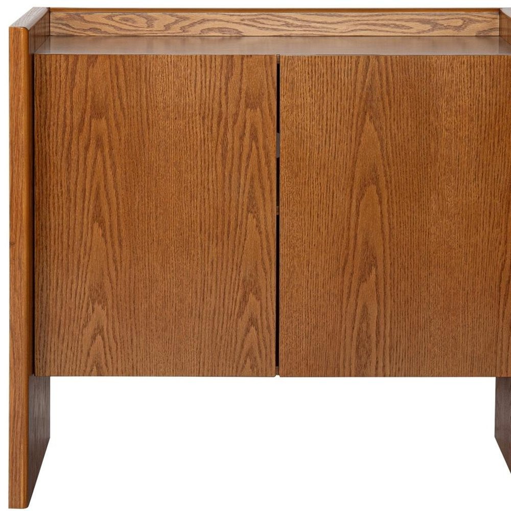 Walnut Wood Sideboard with Two Doors - 34-inch