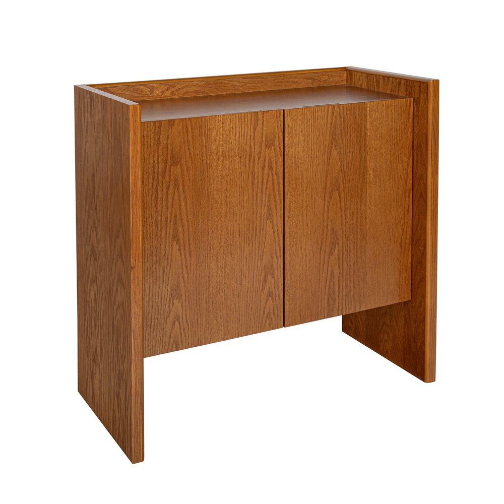 Walnut Wood Sideboard with Two Doors - 34-inch