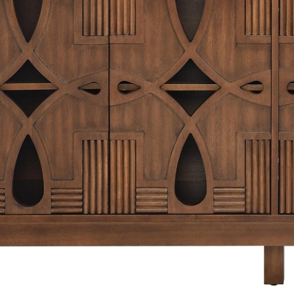 Brown Wood Sideboard with Four Doors - 61-inch