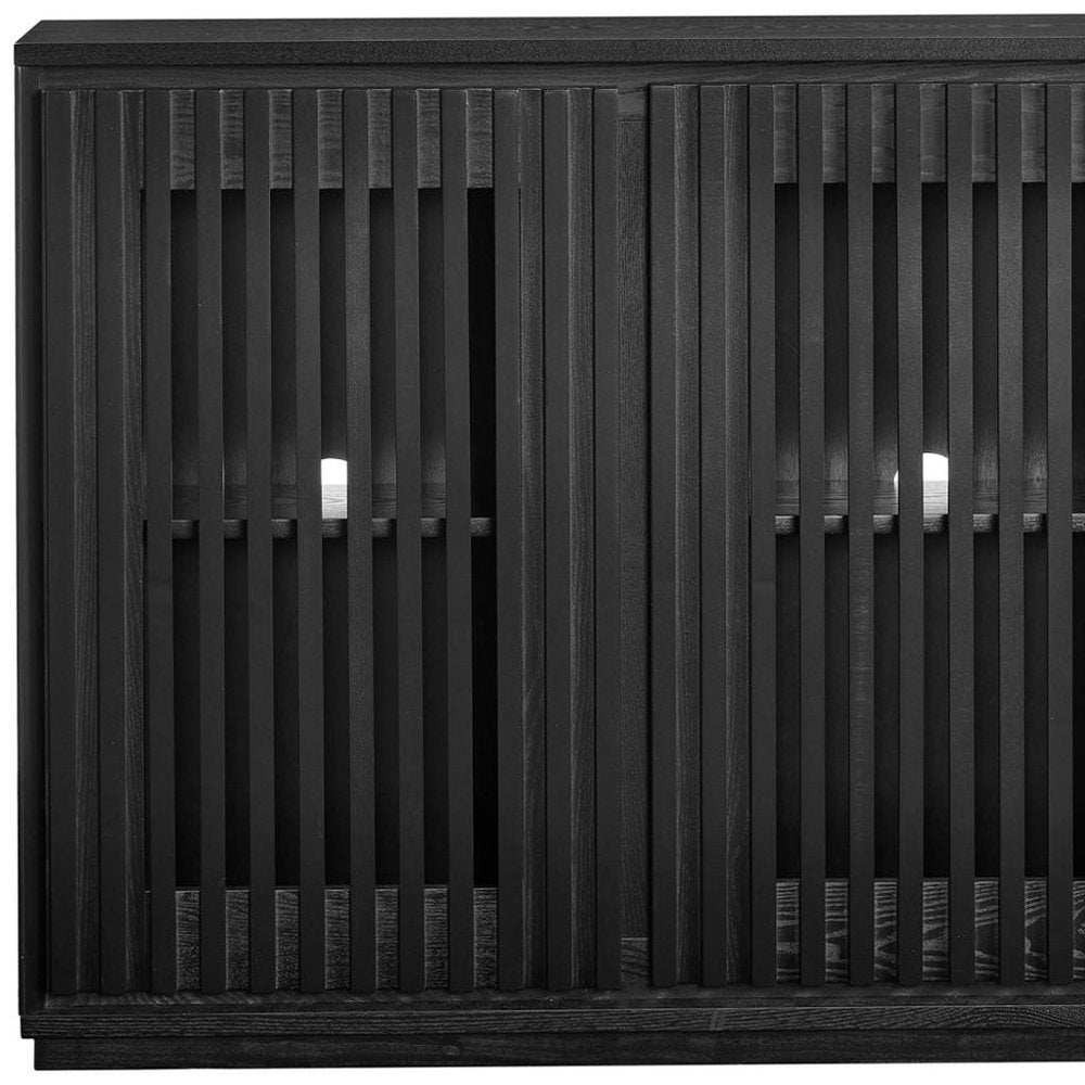 Black Wood Accent Cabinet - 39-inch