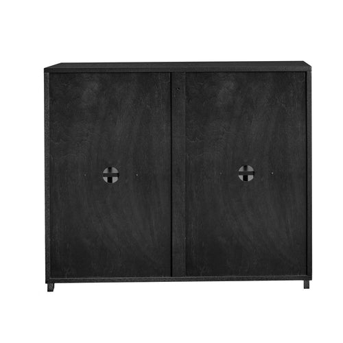 Black Wood Accent Cabinet - 39-inch