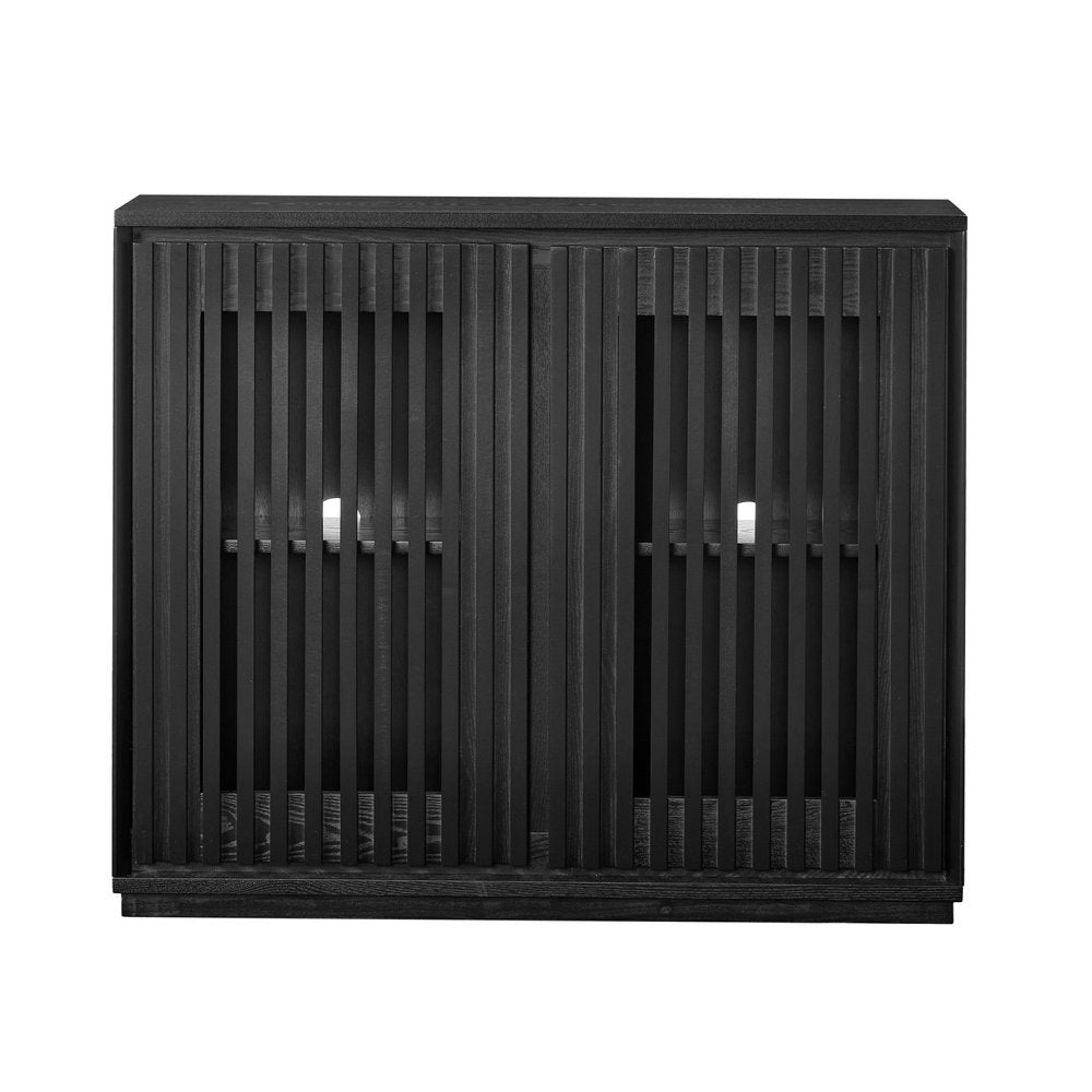 Black Wood Accent Cabinet - 39-inch