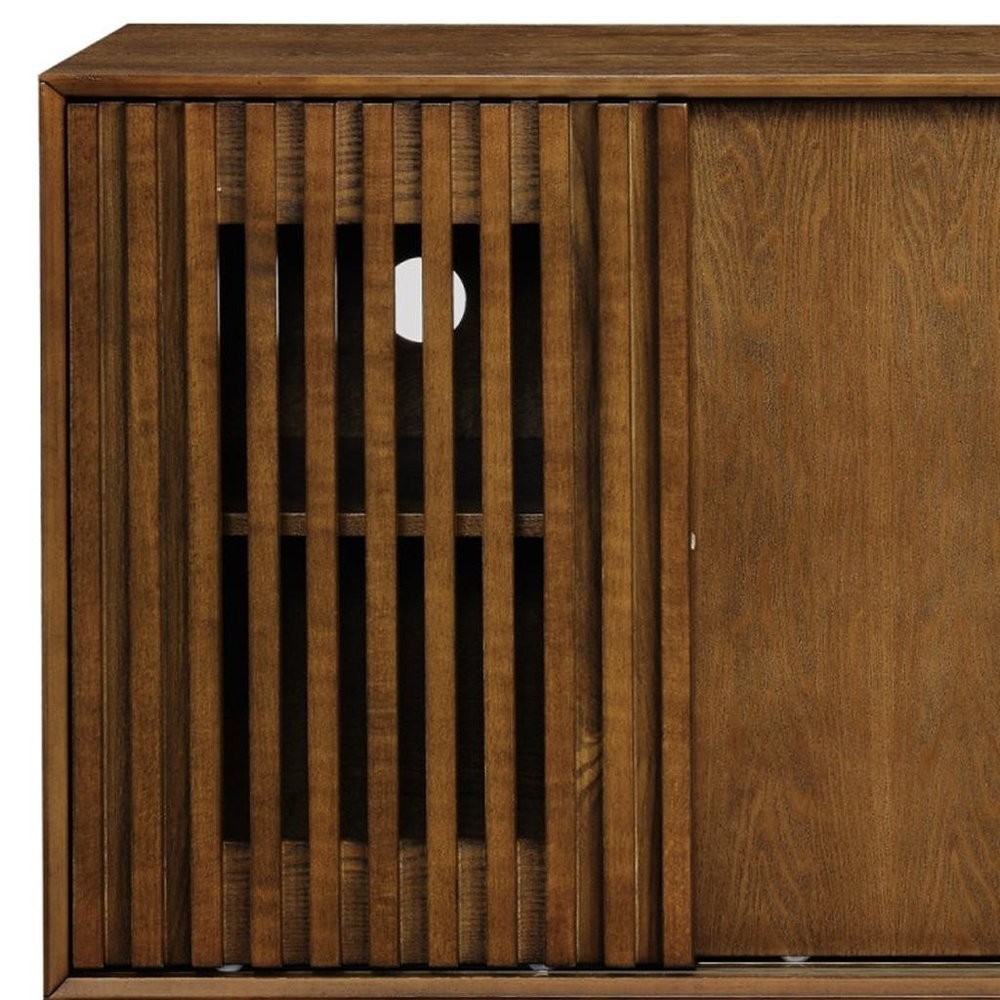 Brown Wood Sideboard with Two Sliding Doors - 47-inch