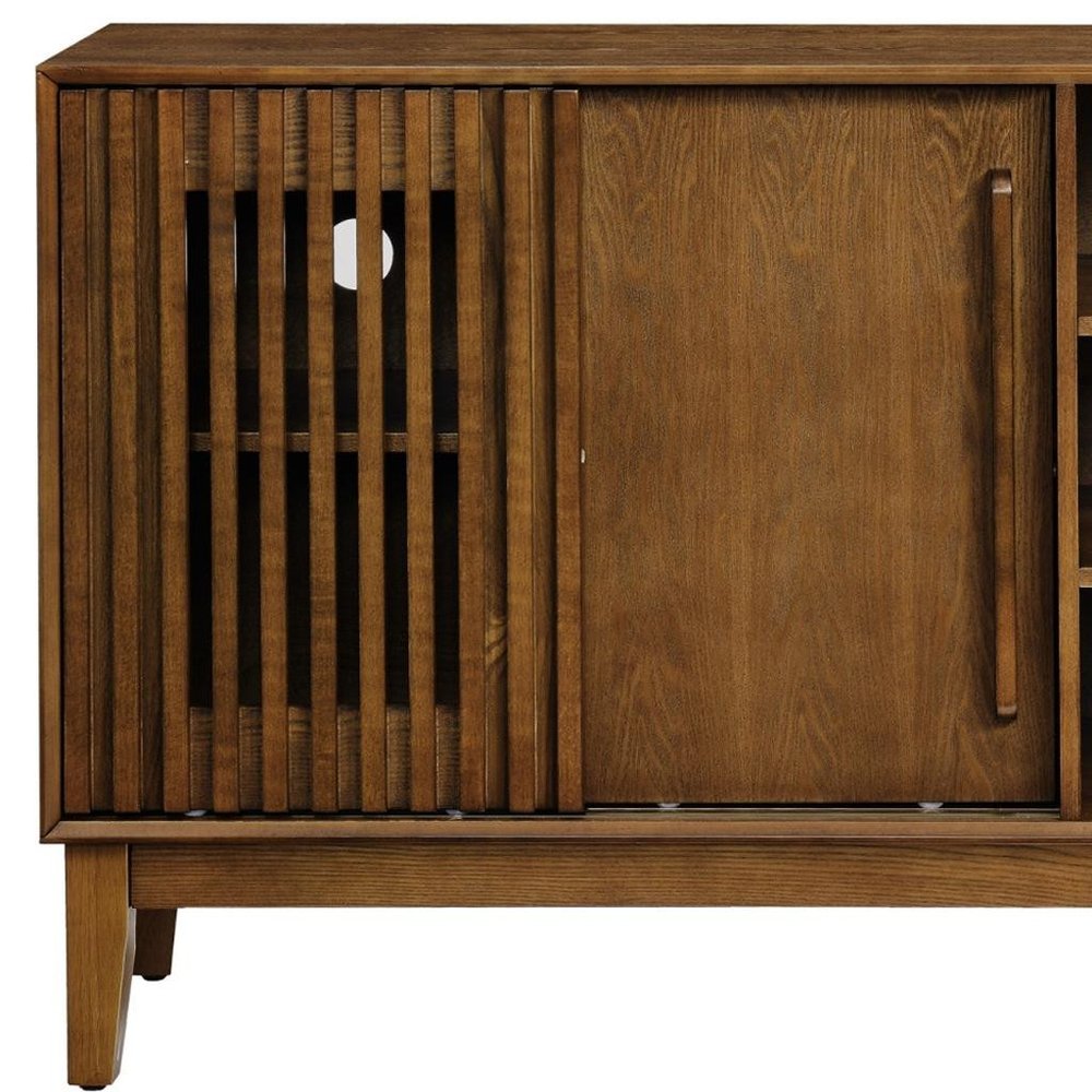 Brown Wood Sideboard with Two Sliding Doors - 47-inch