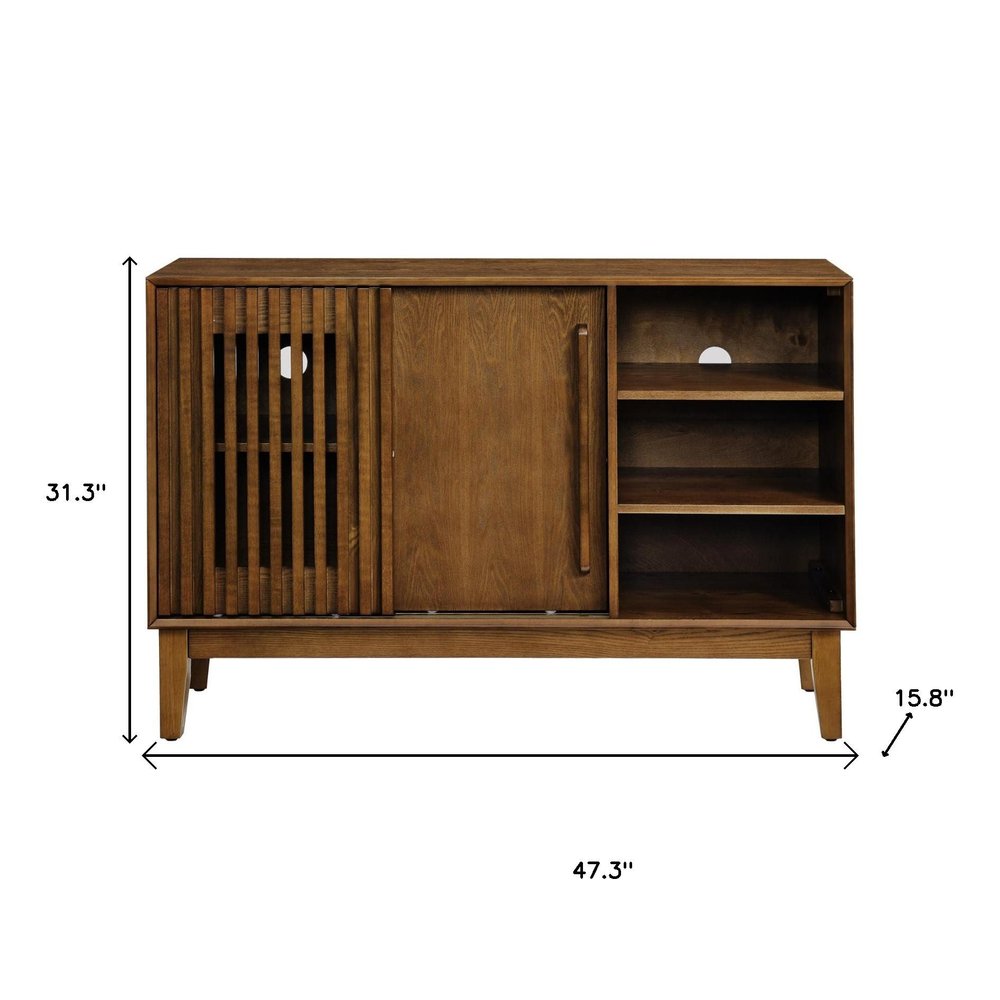 Brown Wood Sideboard with Two Sliding Doors - 47-inch