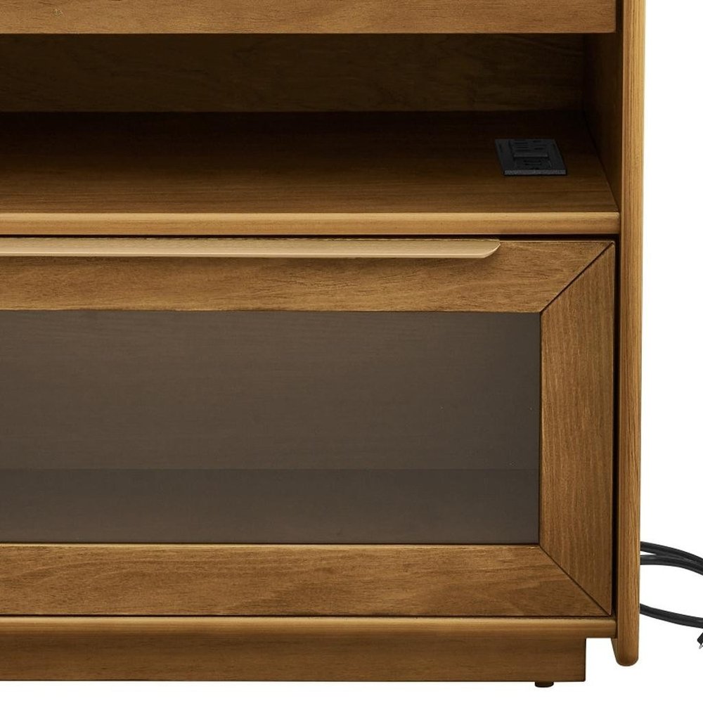 Brown Wood Two Drawer Nightstand - 24-inch