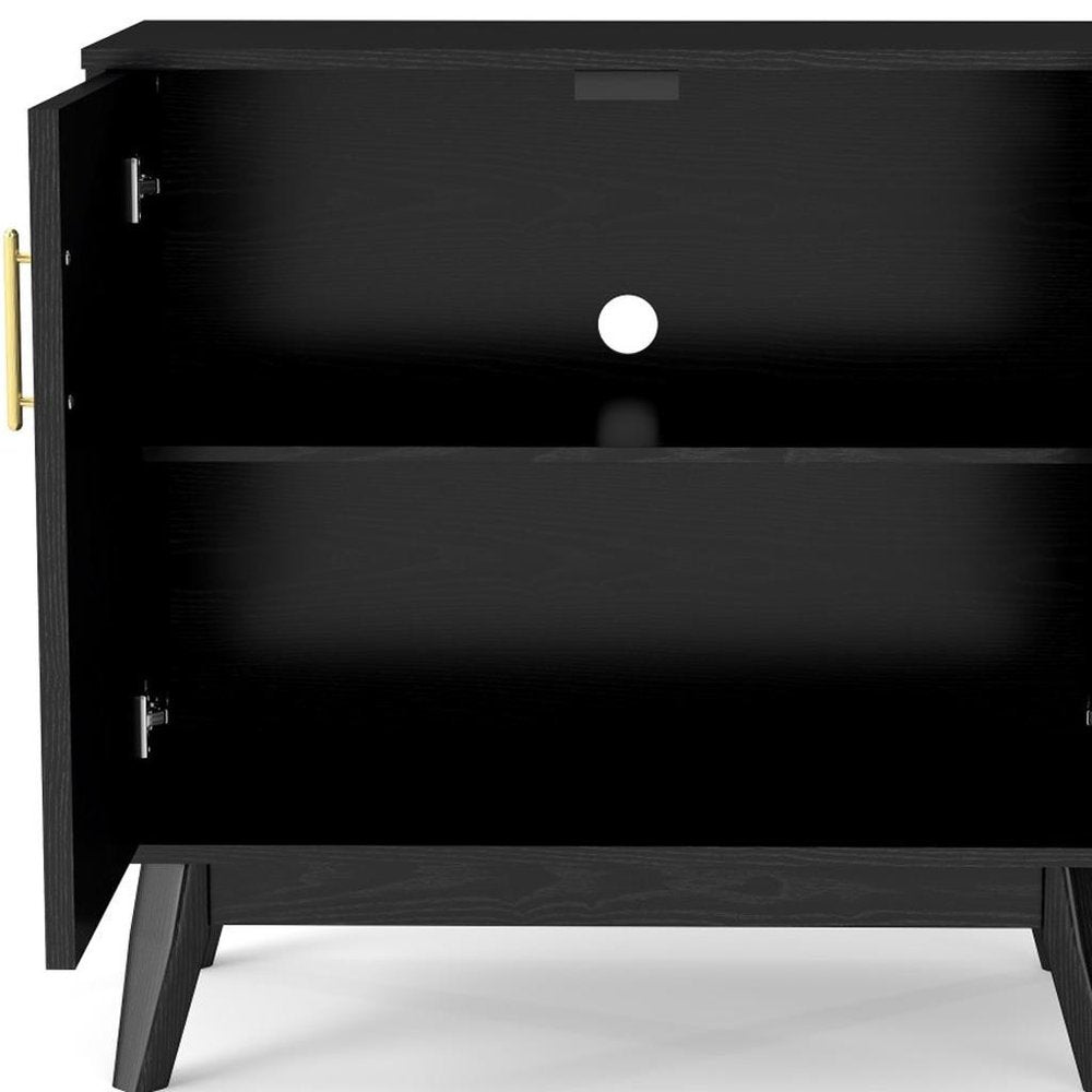 Black Wood Accent Cabinet - 32-inch