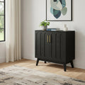 Black Wood Accent Cabinet - 32-inch