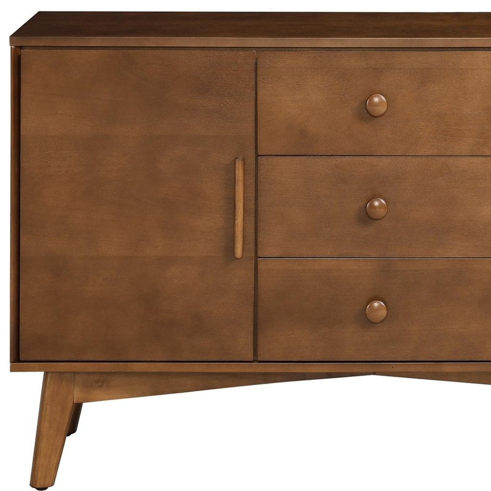 Brown Wood Three Drawer Sideboard with Two Doors - 47-inch