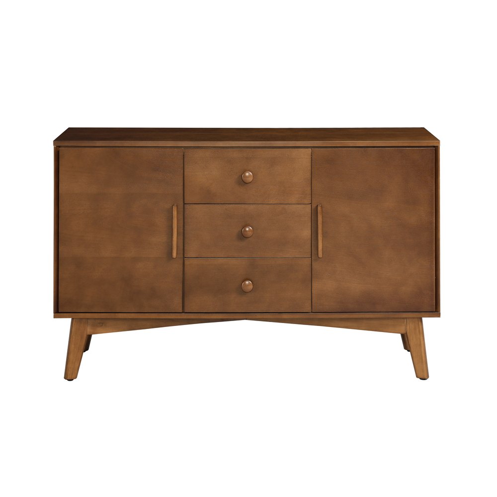 Brown Wood Three Drawer Sideboard with Two Doors - 47-inch
