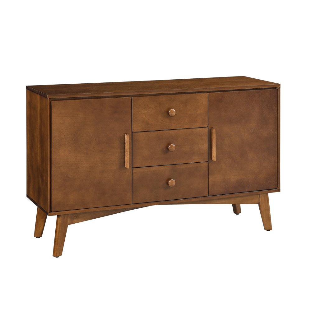 Brown Wood Three Drawer Sideboard with Two Doors - 47-inch