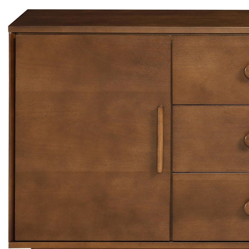 Brown Wood Three Drawer Sideboard with Two Doors - 47-inch