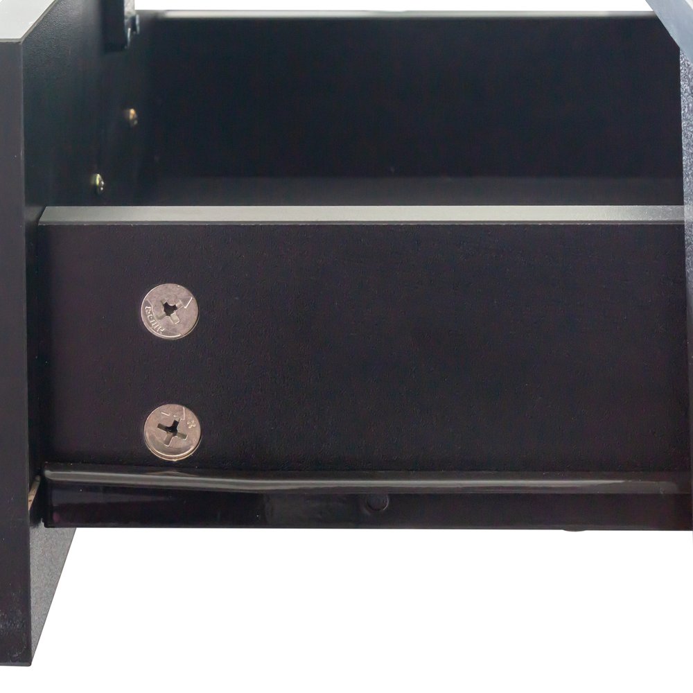 Black Wood Mirrored Two Drawer Vanity Table - 40-inch