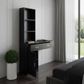 Black Wood Mirrored Two Drawer Vanity Table - 40-inch