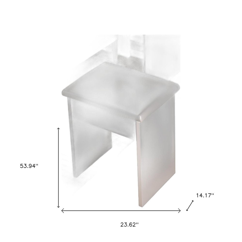 White Wood Mirrored Vanity Table and Lights - 24-inch