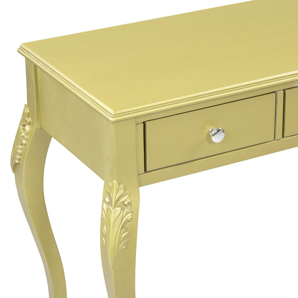 Brown Wood Mirrored Three Drawer Vanity Table - 39-inch