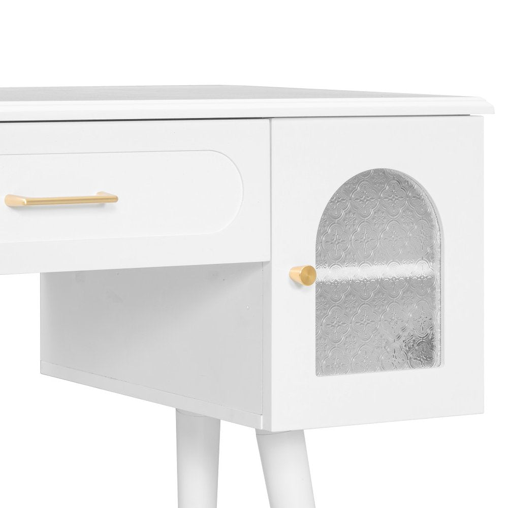 White Wood Vanity Table - 40-inch