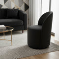 Black Velvet Curved Back Swivel Dining Arm Chair