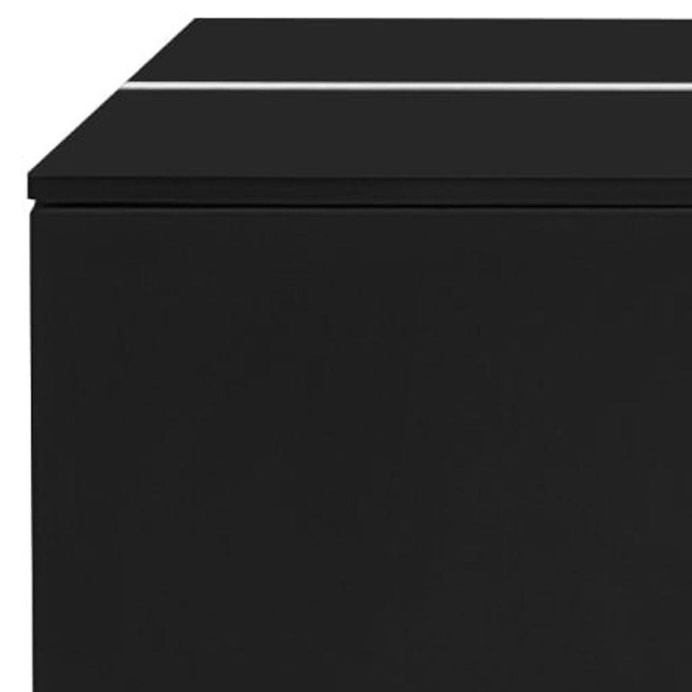 Black Wood Extendable Coffee Table with Storage - 47-inch